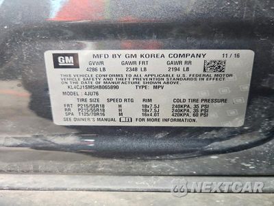 Zdjęcie 13 z 13 samochodu: 2017 BUICK ENCORE SPORT TOURING VIN:KL4CJ1SM5HB065890 - miniatura