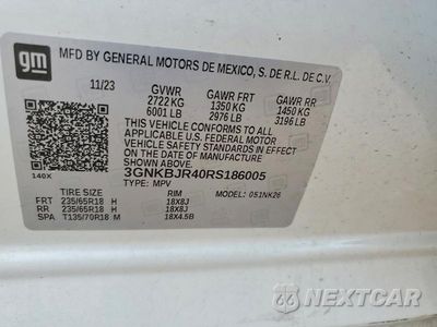 Zdjęcie 14 z 14 samochodu: 2024 CHEVROLET BLAZER 3LT VIN:3GNKBJR40RS186005 - miniatura