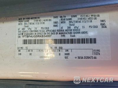 Zdjęcie 14 z 14 samochodu: 2024 FORD TRANSIT T-350 HD VIN:1FTBF4UG5RKB34087 - miniatura