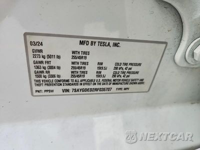 Zdjęcie 13 z 13 samochodu: 2024 TESLA MODEL Y VIN:7SAYGDED2RF035707 - miniatura