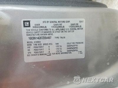 Zdjęcie 12 z 12 samochodu: 2007 CHEVROLET SILVERADO K1500 VIN:1GCEK14C87Z554497 - miniatura