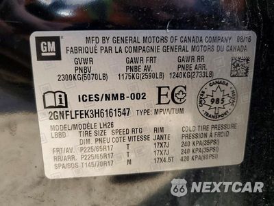 Zdjęcie 14 z 14 samochodu: 2017 CHEVROLET EQUINOX LT VIN:2GNFLFEK3H6161547 - miniatura