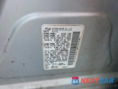 Zdjęcie 13 z 13 samochodu: 2010 NISSAN ROGUE SL VIN:JN8AS5MT2AW025467 - miniatura