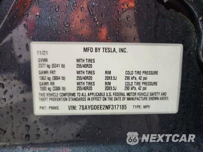 Zdjęcie 13 z 13 samochodu: 2022 TESLA MODEL Y VIN:7SAYGDEE2NF317185 - miniatura