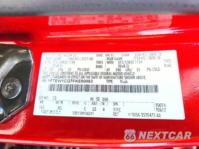 Zdjęcie 12 z 12 samochodu: 2015 FORD F150 SUPERCREW VIN:1FTEW1CG7FKE60983 - miniatura