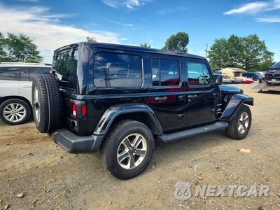 Trzecie zdjęcie samochodu z tyłu: 2021 JEEP WRANGLER UNLIMITED SAHARA VIN:1C4HJXEN4MW686706 - miniatura