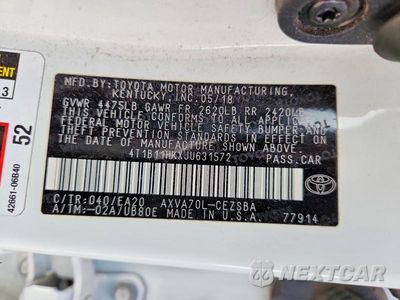 Zdjęcie 13 z 13 samochodu: 2018 TOYOTA CAMRY SE VIN:4T1B11HKXJU631572 - miniatura