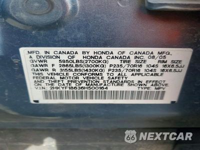 Zdjęcie 14 z 14 samochodu: 2006 HONDA PILOT EX VIN:2HKYF18636H500164 - miniatura