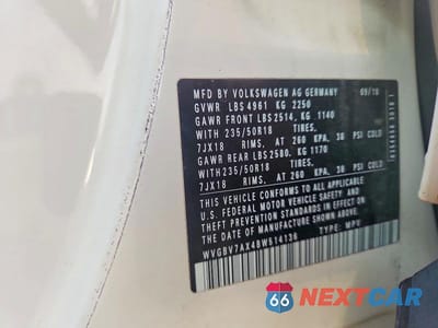Zdjęcie 13 z 13 samochodu: 2011 VOLKSWAGEN TIGUAN S VIN:WVGBV7AX4BW514136 - miniatura