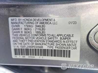 Zdjęcie 13 z 13 samochodu: 2023 HONDA CIVIC SPORT VIN:19XFL2H89PE005688 - miniatura