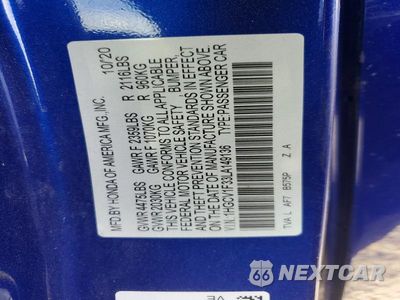Zdjęcie 13 z 13 samochodu: 2020 HONDA ACCORD SPORT VIN:1HGCV1F33LA149136 - miniatura