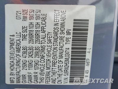 Zdjęcie 13 z 13 samochodu: 2021 HONDA CR-V EX VIN:5J6RW2H53ML024714 - miniatura