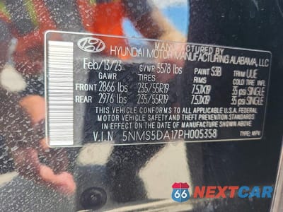 Zdjęcie 13 z 13 samochodu: 2023 HYUNDAI SANTA FE LIMITED VIN:5NMS5DA17PH005358 - miniatura