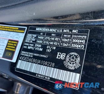 Zdjęcie 10 z 12 samochodu: 2018 MERCEDES-BENZ GLE COUPE 43 AMG VIN:4JGED6EB0JA108228 - miniatura