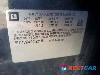 Zdjęcie 12 z 12 samochodu: 2016 CHEVROLET IMPALA LT VIN:2G1115S34G9122178 - miniatura