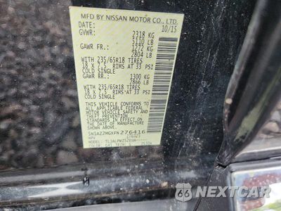 Zdjęcie 13 z 13 samochodu: 2015 NISSAN MURANO S VIN:5N1AZ2MGXFN276416 - miniatura
