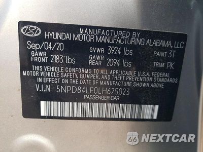 Zdjęcie 12 z 12 samochodu: 2020 HYUNDAI ELANTRA SEL VIN:5NPD84LF0LH625023 - miniatura