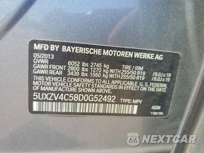 Zdjęcie 13 z 13 samochodu: 2013 BMW X5 XDRIVE35I VIN:5UXZV4C58D0G52492 - miniatura