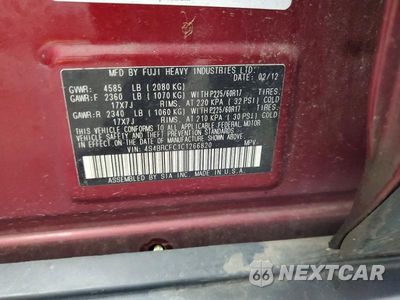 Zdjęcie 13 z 13 samochodu: 2012 SUBARU OUTBACK 2.5I PREMIUM VIN:4S4BRCFC1C1266820 - miniatura