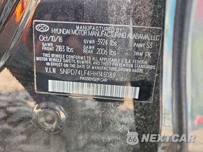 Zdjęcie 12 z 12 samochodu: 2017 HYUNDAI ELANTRA SE VIN:5NPD74LF4HH145089 - miniatura