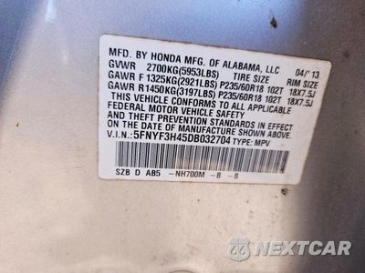 Zdjęcie 12 z 12 samochodu: 2013 HONDA PILOT EX VIN:5FNYF3H45DB032704 - miniatura