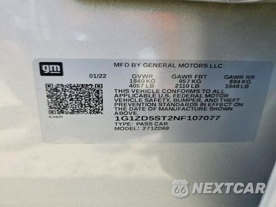 Zdjęcie 12 z 12 samochodu: 2022 CHEVROLET MALIBU LT VIN:1G1ZD5ST2NF107077 - miniatura