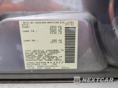 Zdjęcie 12 z 12 samochodu: 2013 NISSAN ALTIMA 2.5 VIN:1N4AL3AP4DN413322 - miniatura