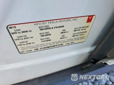 Zdjęcie 14 z 14 samochodu: 2016 TESLA MODEL X VIN:5YJXCBE22GF013193 - miniatura