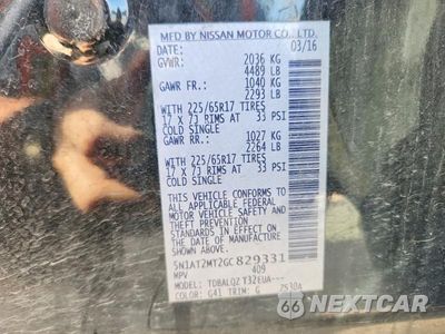 Zdjęcie 14 z 14 samochodu: 2016 NISSAN ROGUE VIN:5N1AT2MT2GC829331 - miniatura