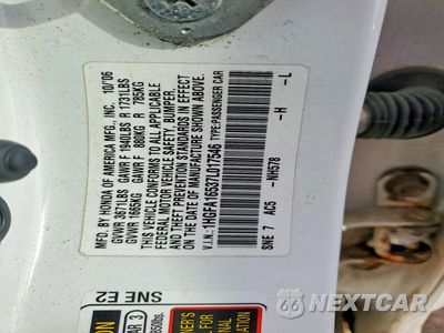 Zdjęcie 12 z 12 samochodu: 2007 HONDA CIVIC LX VIN:1HGFA16537L017546 - miniatura