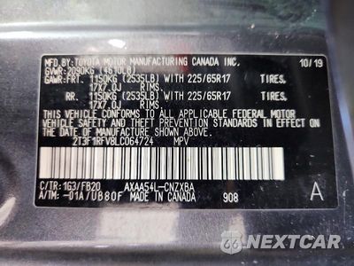 Zdjęcie 13 z 13 samochodu: 2020 TOYOTA RAV4 LE VIN:2T3F1RFV8LC064724 - miniatura