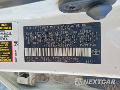 Zdjęcie 12 z 12 samochodu: 2020 TOYOTA CAMRY LE VIN:4T1C31AKXLU539521 - miniatura