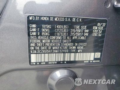 Zdjęcie 13 z 13 samochodu: 2022 HONDA HR-V EXL VIN:3CZRU5H73NM732499 - miniatura