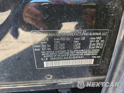 Zdjęcie 13 z 13 samochodu: 2019 HYUNDAI SANTA FE ULTIMATE 2.0T VIN:5NMS5CAA1KH049441 - miniatura