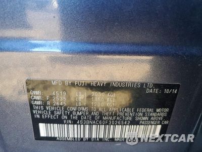 Zdjęcie 12 z 12 samochodu: 2015 SUBARU LEGACY 2.5I PREMIUM VIN:4S3BNAC60F3026542 - miniatura