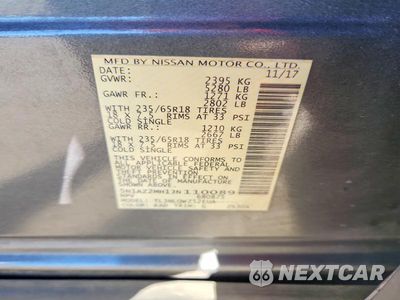 Zdjęcie 14 z 14 samochodu: 2018 NISSAN MURANO SV VIN:5N1AZ2MH1JN110089 - miniatura