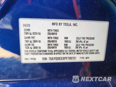 Zdjęcie 13 z 13 samochodu: 2023 TESLA MODEL Y VIN:7SAYGDEEXPF799701 - miniatura