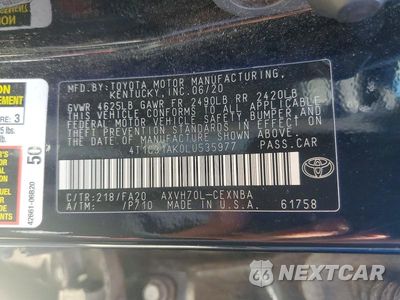 Zdjęcie 13 z 13 samochodu: 2020 TOYOTA CAMRY LE VIN:4T1C31AK0LU535977 - miniatura