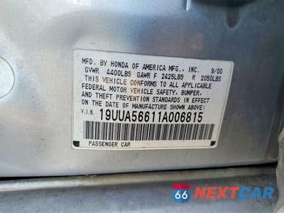 Zdjęcie 12 z 12 samochodu: 2001 ACURA 3.2TL VIN:19UUA56611A006815 - miniatura