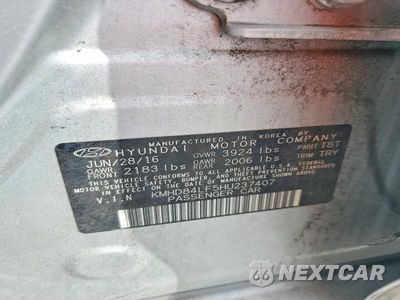 Zdjęcie 12 z 12 samochodu: 2017 HYUNDAI ELANTRA VALUE EDITION VIN:KMHD84LF5HU237407 - miniatura