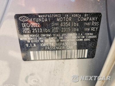 Zdjęcie 12 z 12 samochodu: 2023 HYUNDAI SONATA SEL VIN:KMHL14JA6PA301154 - miniatura
