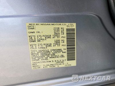 Zdjęcie 13 z 13 samochodu: 2017 NISSAN MURANO S VIN:5N1AZ2MG3HN135237 - miniatura