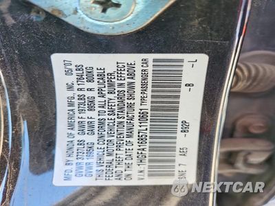 Zdjęcie 12 z 12 samochodu: 2007 HONDA CIVIC EX VIN:1HGFA16857L110661 - miniatura