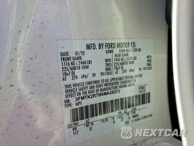 Zdjęcie 12 z 12 samochodu: 2022 FORD MUSTANG MACH-E CALIFORNIA ROUTE 1 VIN:3FMTK2R70NMA38573 - miniatura