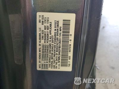 Zdjęcie 14 z 14 samochodu: 2015 HONDA ODYSSEY EXL VIN:5FNRL5H62FB013623 - miniatura