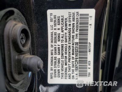Zdjęcie 13 z 13 samochodu: 2019 HONDA CIVIC LX VIN:19XFC2F61KE023130 - miniatura