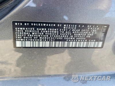 Zdjęcie 12 z 12 samochodu: 2019 VOLKSWAGEN JETTA S VIN:3VWC57BUXKM181757 - miniatura