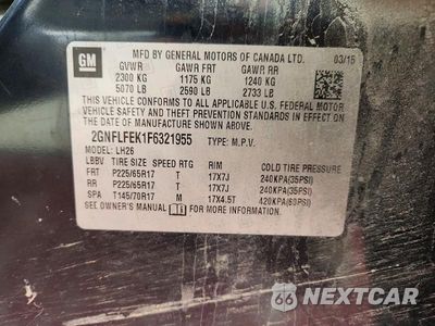 Zdjęcie 13 z 13 samochodu: 2015 CHEVROLET EQUINOX LT VIN:2GNFLFEK1F6321955 - miniatura