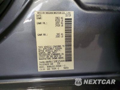 Zdjęcie 13 z 13 samochodu: 2020 NISSAN ALTIMA S VIN:1N4BL4BV9LC181544 - miniatura