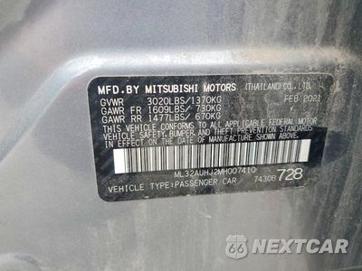 Zdjęcie 14 z 14 samochodu: 2021 MITSUBISHI MIRAGE ES VIN:ML32AUHJ2MH007410 - miniatura